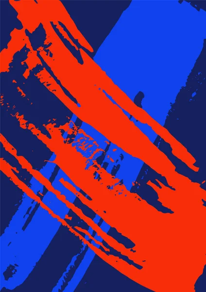Modern bright abstract background with red and blue strokes