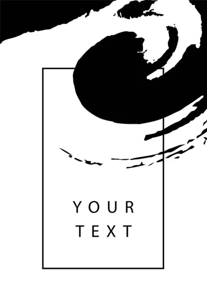 Mürekkep darbeleriyle soyut siyah beyaz modern kapak