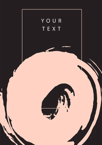Mürekkep darbeleriyle soyut siyah ve pembe minimal poster