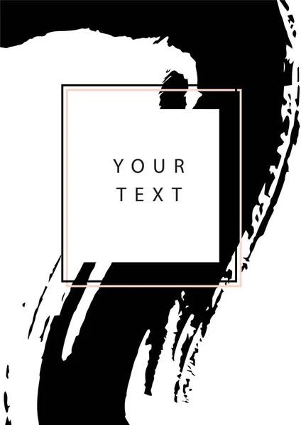 Mürekkep darbeleriyle soyut siyah beyaz modern kapak