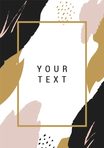 Elle çizilmiş vuruşlarla soyut modern çerçeve