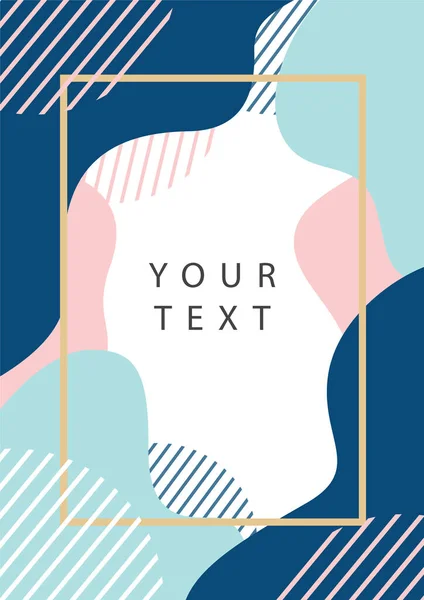 Soyut mavi ve pembe, vuruşları ve şekilleri olan minimum modern kapak