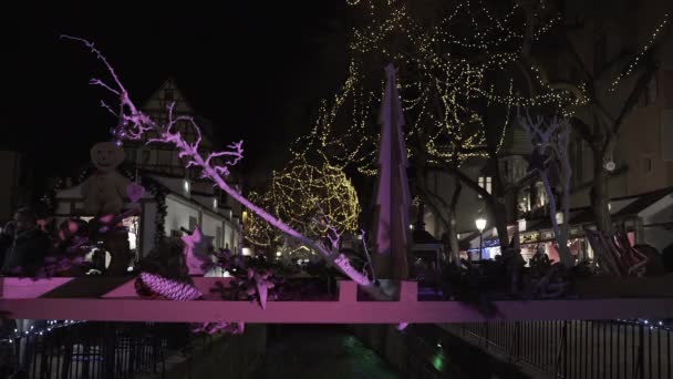 コルマール フランス 12月10 2019 その有名な市場とコルマールの魔法のクリスマス フランス全土で最も魅力的で雰囲気のあるクリスマスマーケットの中で — ストック動画