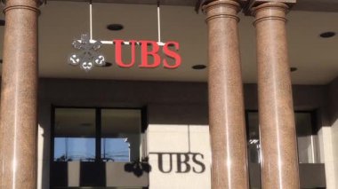 St. GALLEN, SWitzERLAND - 7 Mayıs 2020 - İsviçre Union Bank of Swiss - Sankt Gallen 'deki çokuluslu yatırım bankası