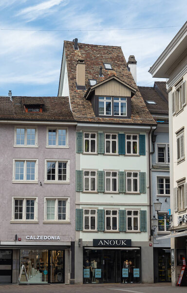 Winterthur, Switzerland - May 7, 2020: An image from the historic old town of Winterthur, the sixth largest city in Switzerland