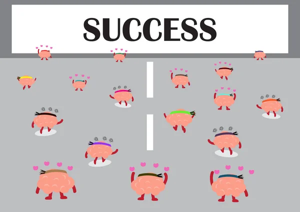 Brains walk to success — Stock Vector