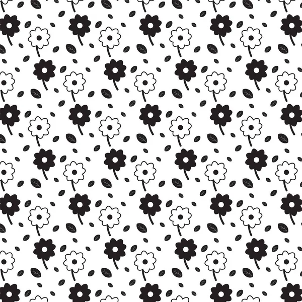 siyah siyah ve beyaz çiçek yaprakları desen arka plan