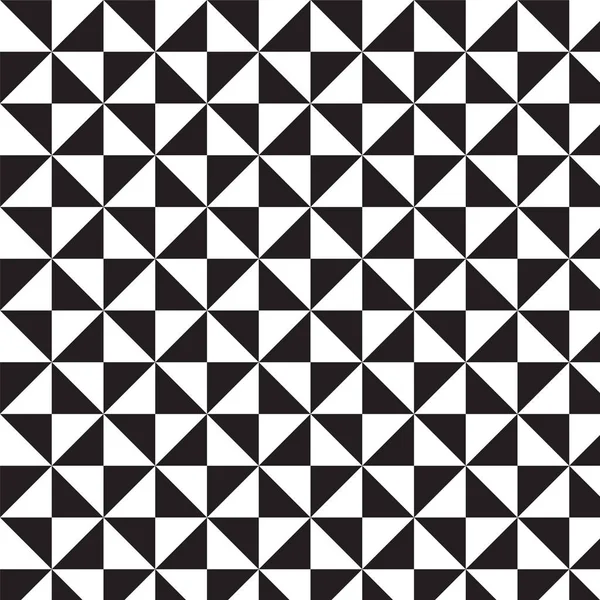검은색과 흰색 삼각형 십자로 패턴 배경 — 스톡 벡터