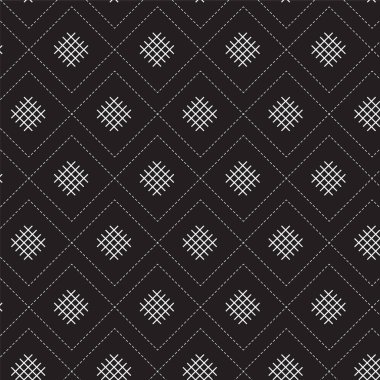 Beyaz örgü ve nokta çizgi deseni backgr ile siyah elmas şekli