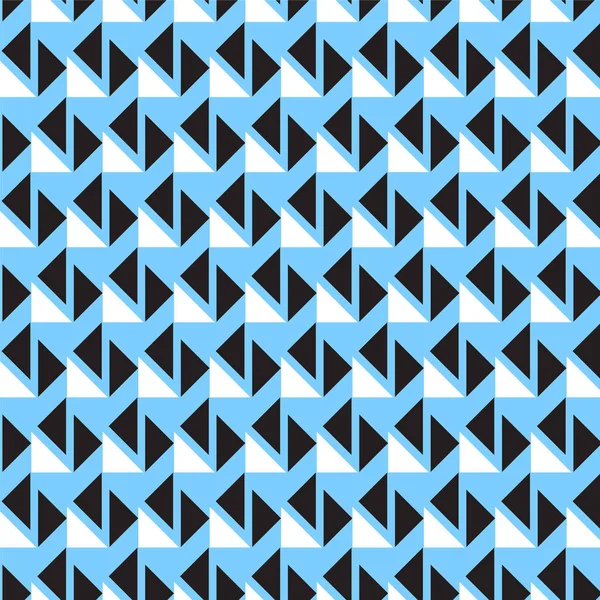 Wzór czarny-biały trójkąt obrócony na miękkie niebieskie tło — Wektor stockowy
