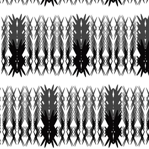 Zwart en grijs bush vorm met diamant overlappende patroon b — Stockvector