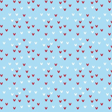 yumuşak mavi arka plan üzerinde kırmızı ve beyaz kalp şekli şekli