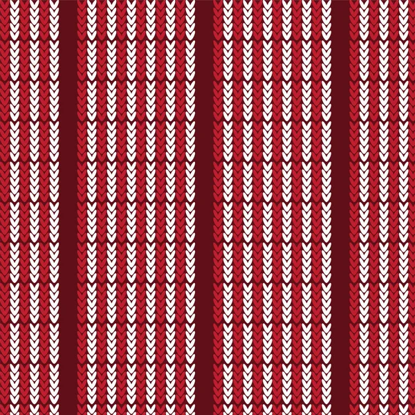 Red and white vertical striped knitting pattern background — Stock Vector