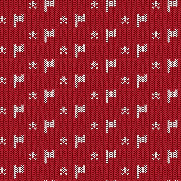 Biało -czerwone flagi z gwiazdą dziania tło wzór — Wektor stockowy