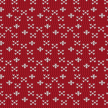 Kırmızı ve beyaz işareti ve elmas şekli örgü modeli geri çapraz