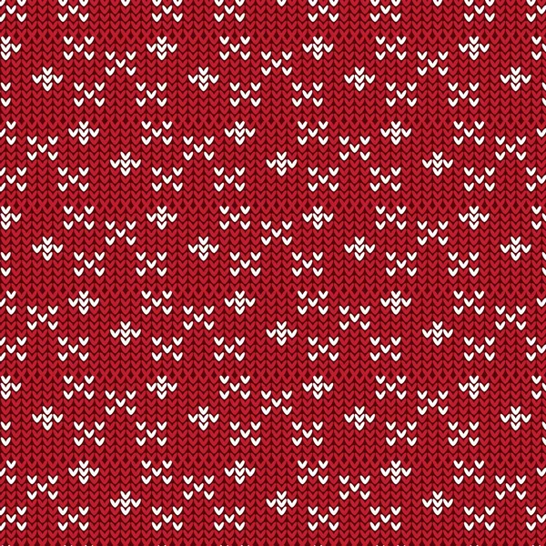 Sinal de cruz vermelho e branco e forma de diamante padrão de tricô de volta — Vetor de Stock