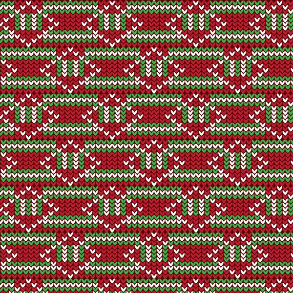 Červené zelené a bílé pruhované s Bílý kosočtverec tvaru pletení pa — Stockový vektor