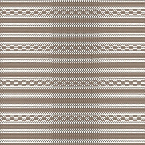 Rayures marron et blanc avec boucle circulaire rayé motif tricot — Image vectorielle