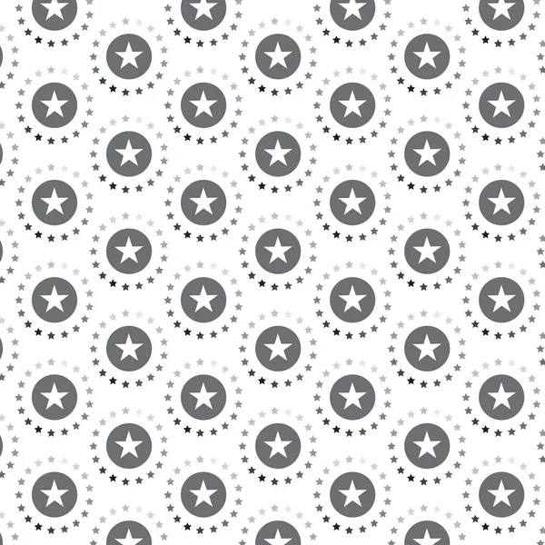 Ombre argentée et étoile blanche en cercle motif tourné arrière-plan — Image vectorielle