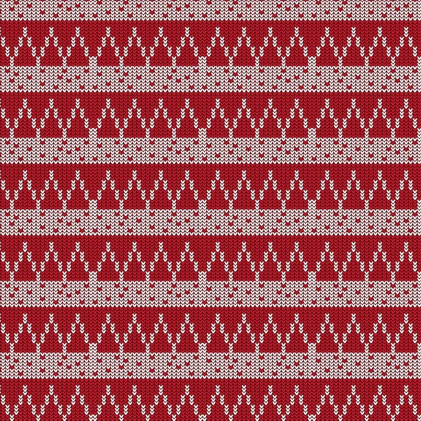 Triangle rouge et blanc et rayures blanches avec point tricot patte — Image vectorielle