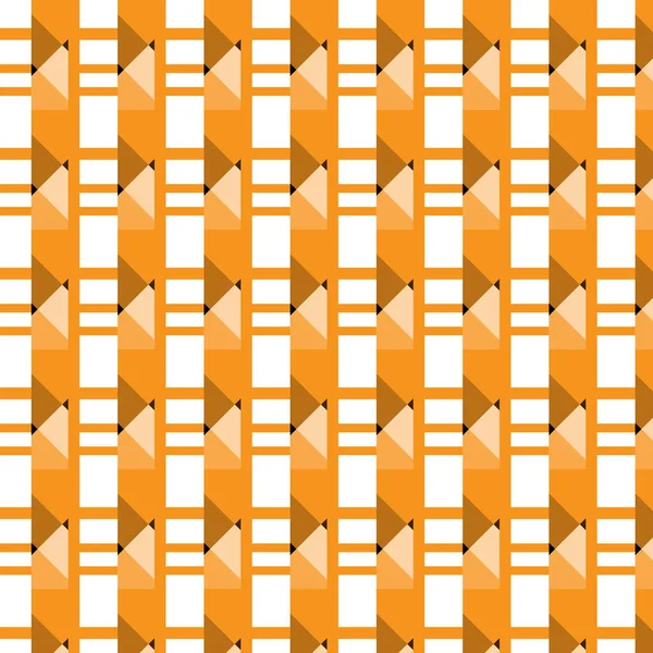 Naranja triple rayas con naranja negro triángulo marrón vertical rayas fondo del patrón — Vector de stock