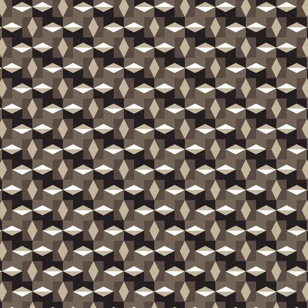 Brun diamond och brun vita horisontella forma mönster svart brun bakgrund — Stock vektor