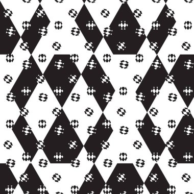 desen beyaz siyah elmas şekli arka plan beyaz siyah elmas altıgen şekli içinde dağınık