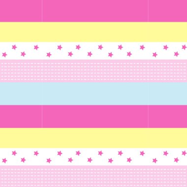 pastel pembe tatlı pastel renkli çizgili desen arka plan ile çizgili üzerinde pembe polka yıldız ve beyaz Kesikli çizgi
