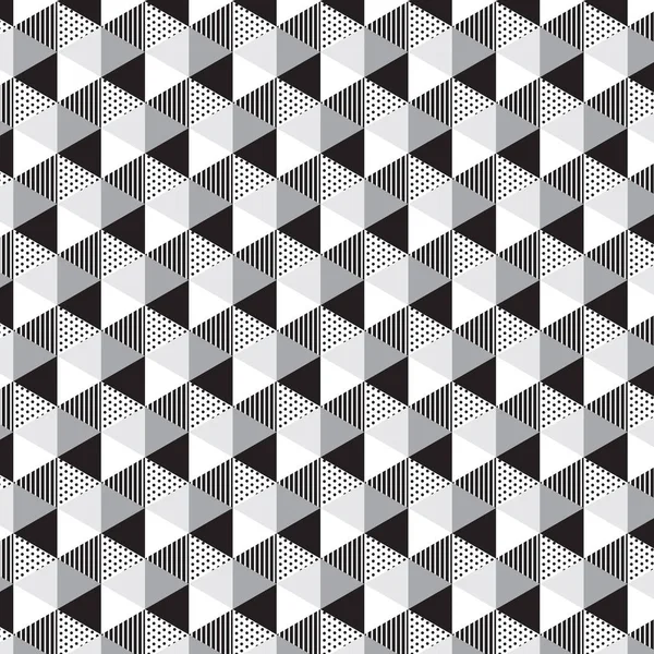 Μαύρο λευκό ασημί τρίγωνο με κουκκίδα και γραμμή στο εσωτερικό τριγώνου μοτίβο φόντου — Διανυσματικό Αρχείο
