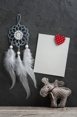 boş kart ve Noel süslemeleri