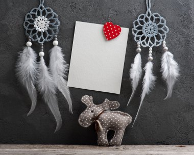 boş kart ve Noel süslemeleri