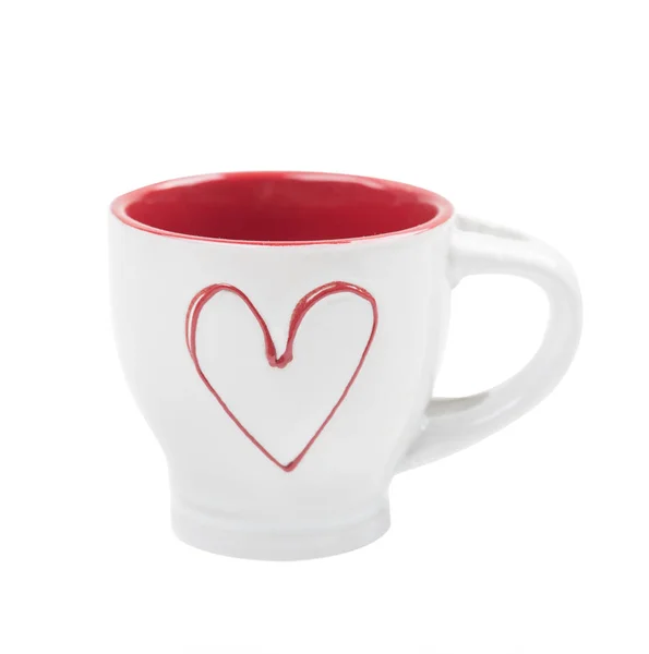 Tazza di cuore rosso per caffè — Foto Stock