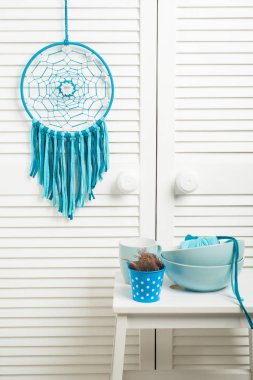 Rüya yakalayıcı mavi turkuaz konu ile
