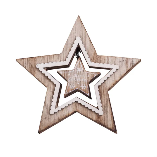 Christmas decoration wooden star — Stock Photo, Image