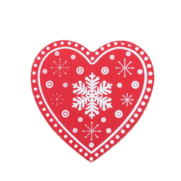 Χριστούγεννα διακόσμηση ξύλινη καρδιά — Φωτογραφία Αρχείου