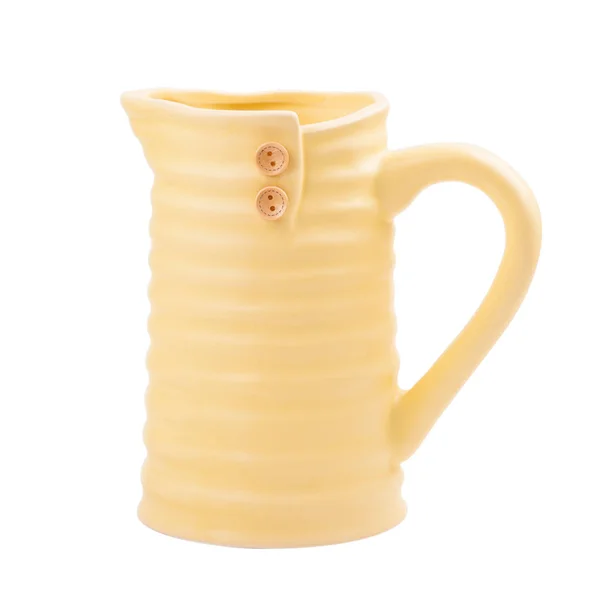 Vaso di fiori in ceramica giallo pastello — Foto Stock