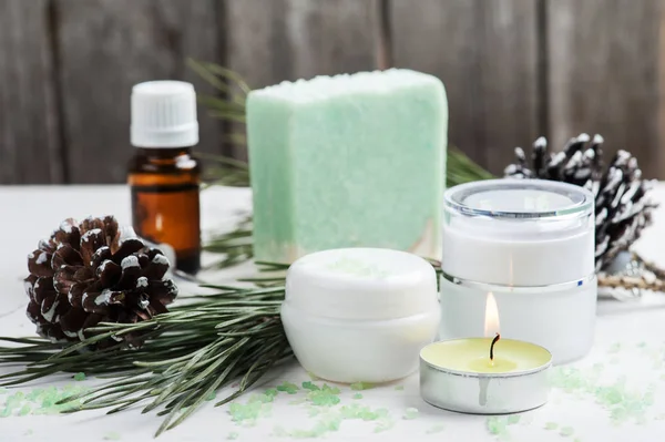 Beauty producten en handgemaakte zeep — Stockfoto