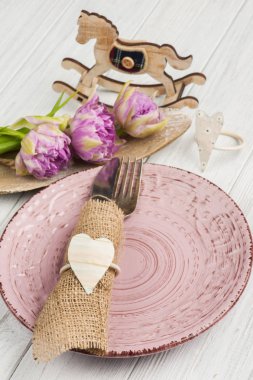 Çatal ve bıçak çuval bezi peçeteye