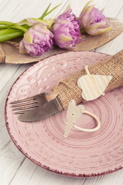 Çatal ve bıçak çuval bezi peçeteye