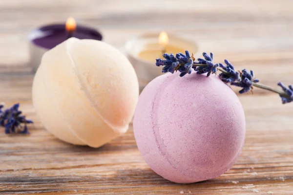 SPA composition with bath bombs — Stock Photo, Image