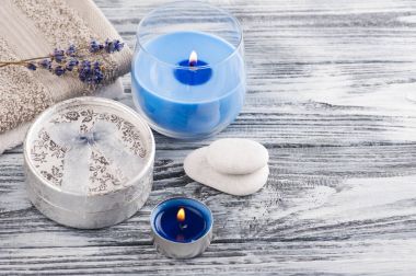 Gümüş Hediyelik, lavanta çiçeği, Mavi ışıklı mumlar