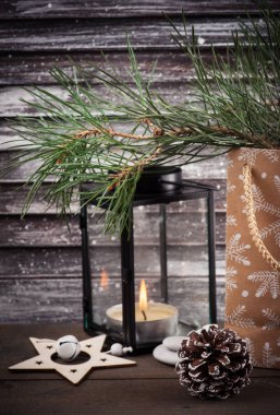 Noel ağacı, star ve mum 