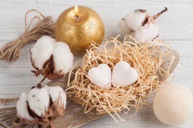 Banyo aksesuarları rustik ahşap tablo