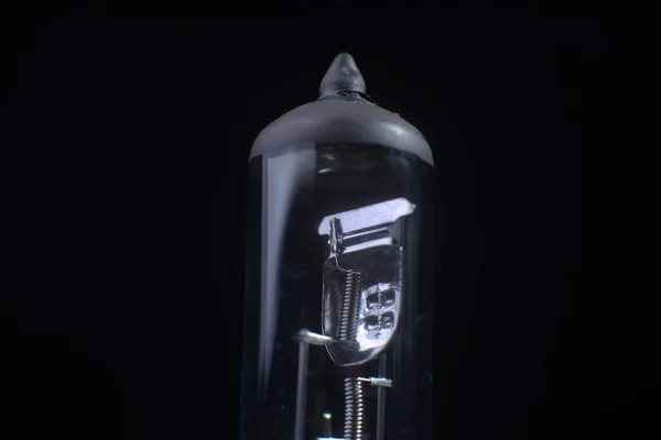 Halogen car lamp on a black background