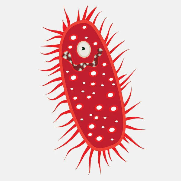 Illustration Vectorielle Sinistre Virus Rouge Sur Fond Blanc — Image vectorielle