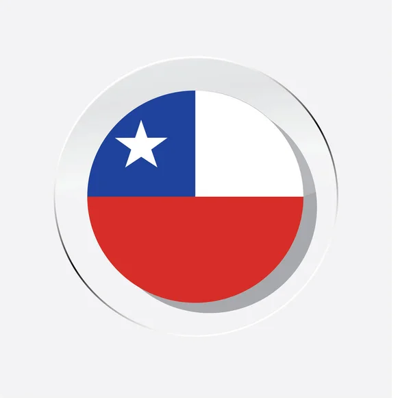 Ícone Círculo Para Bandeira País Chile Com Fundo Branco —  Vetores de Stock