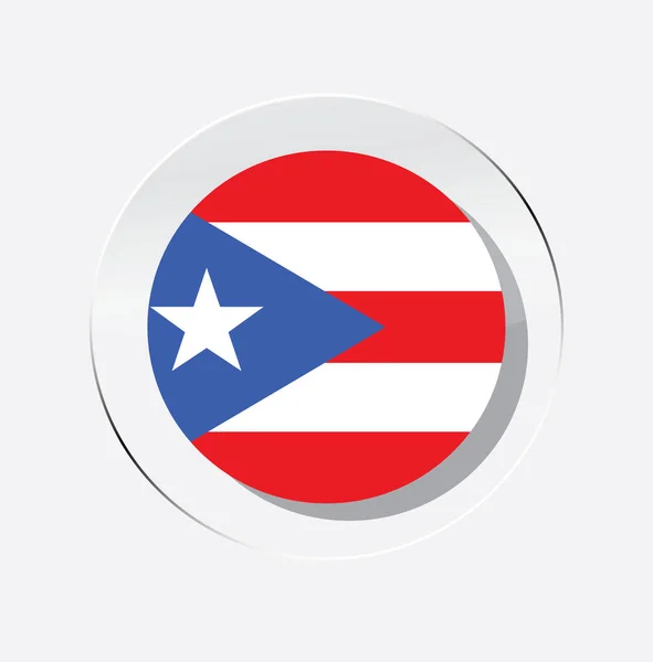 Puerto Rico Zászló Állam Kör Ikon Fehér Háttér — Stock Vector