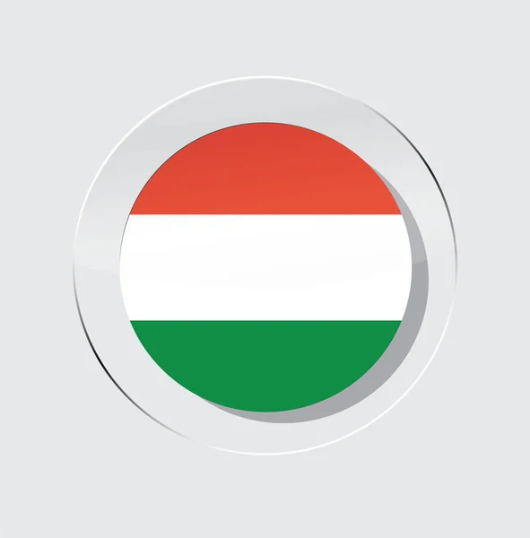 Maďarská Země Vlajka Kruhu Ikona Bílým Pozadím — Stockový vektor