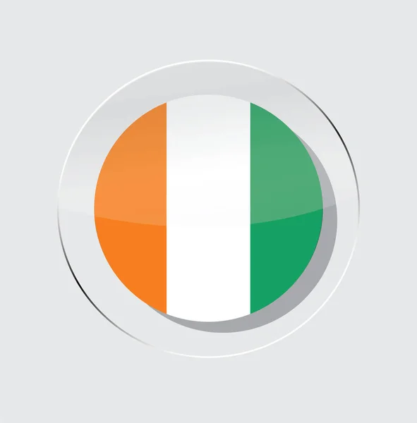 Cote Ivoire Land Vlag Cirkel Pictogram Met Een Witte Achtergrond — Stockvector