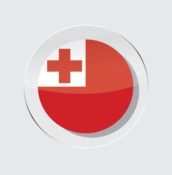 Tonga Country Flag Circle Icon White Background — Stock Vector